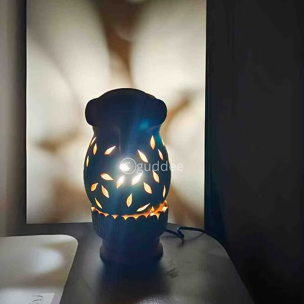 Elephant terracotta clay handcrafted table Lamp