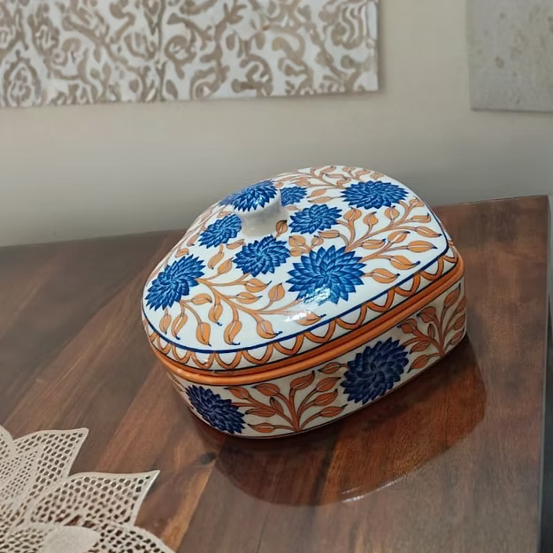 Decorative Storage Box - Heart Orange