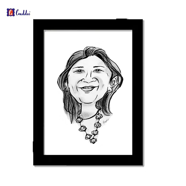 Personalized Caricature Black and white - A4 Size