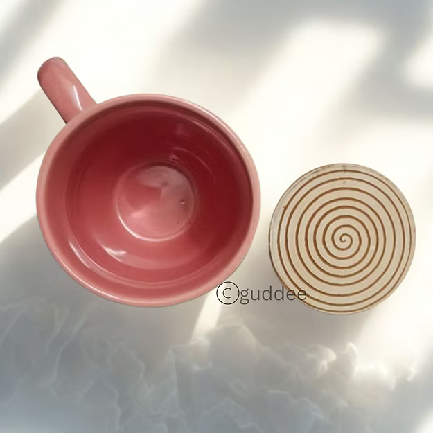 Set of 2 Spiral Terracotta Coaster