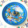Light Blue Blue pottery jewelry ring holder