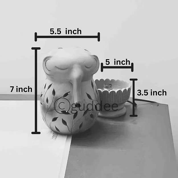 Elephant terracotta clay handcrafted table Lamp
