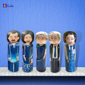 Five Medium Personalized Handpainted Wood dolls