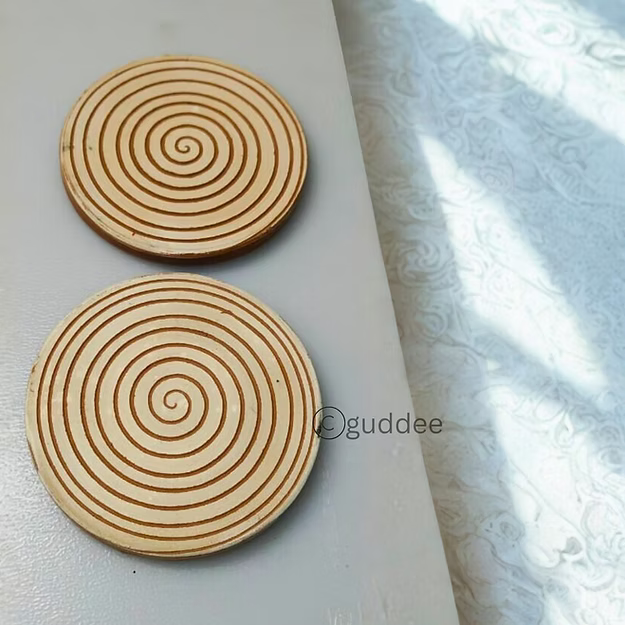 Set of 2 Spiral Terracotta Coaster