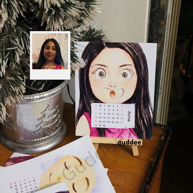 Personalised “12 Months – 12 Moods” Face Cut-Out Desk Calendar 2026