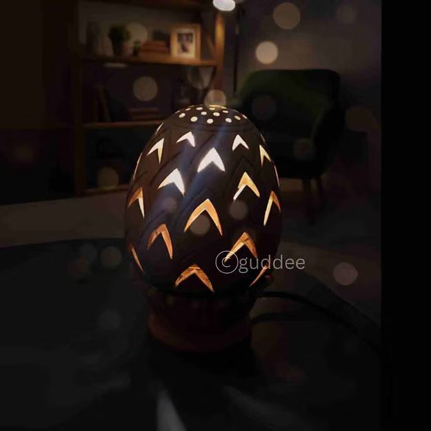 Lotus terracotta clay handcrafted table Lamp