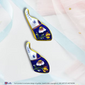 Dark Blue elephant traditional fridge magnet showcasing the hand-painted folk art patterns and details by Guddee.