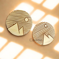 Set of 2 Mountains Sunrise Terracotta Coaster