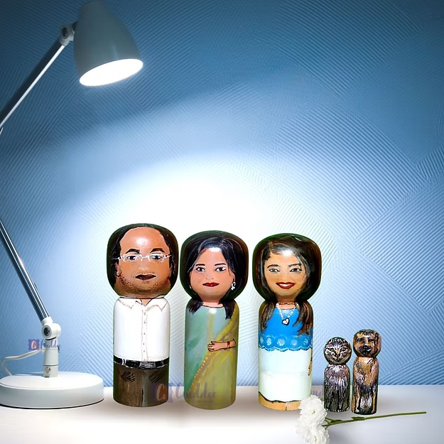 Set of 5 Personalized wood dolls
