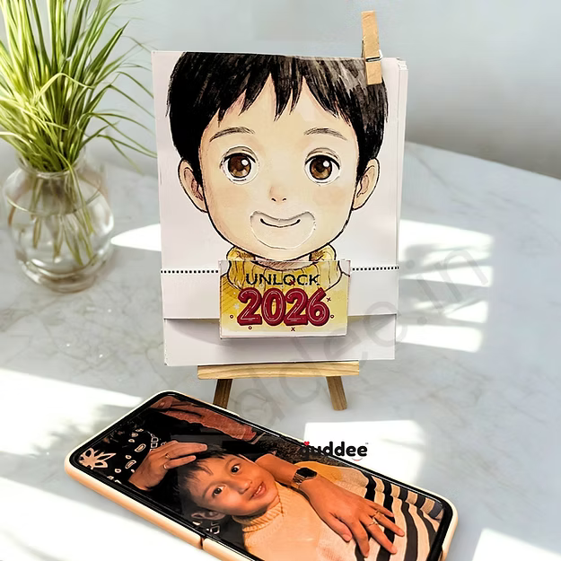 Personalised “12 Months – 12 Moods” Face Cut-Out Desk Calendar 2026