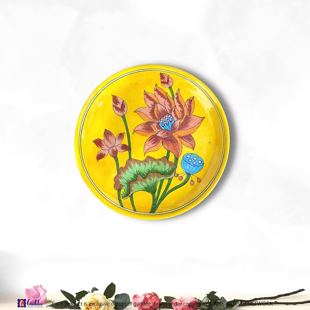 Yellow Lotus Blossom Wall Plate