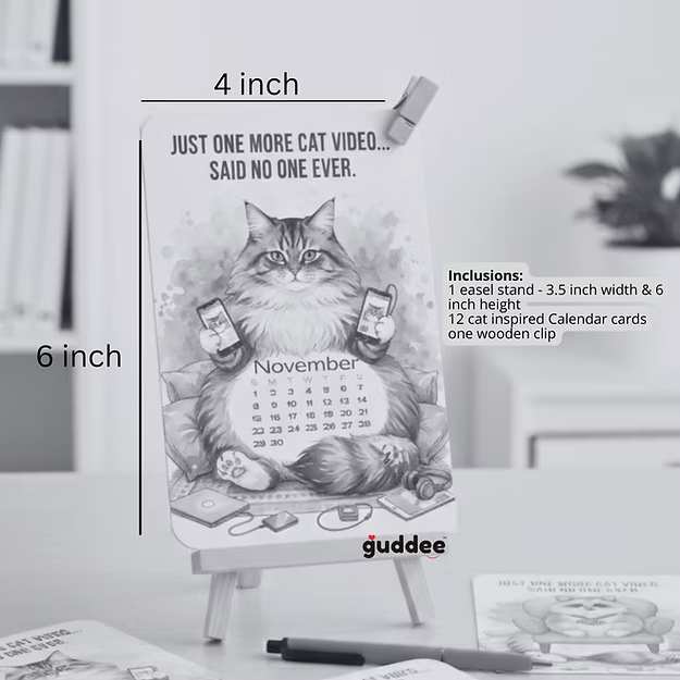 Cat lover quirky desk calendar 2026