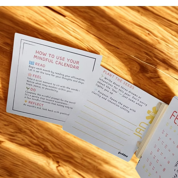 Mindful manifestation Name caricature desk calendar + personalised doll