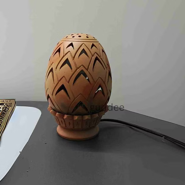 Lotus terracotta clay handcrafted table Lamp