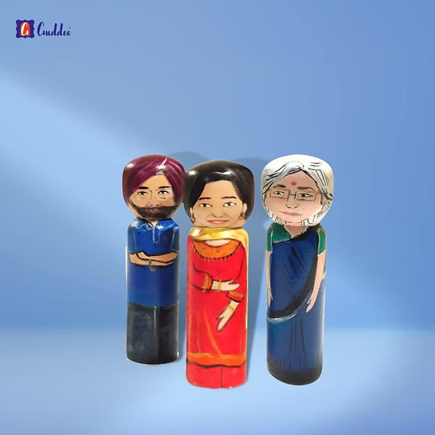 Three Medium Personalized Wood Hand paint
