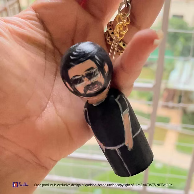 Keychain Personalized Wood Hand painted