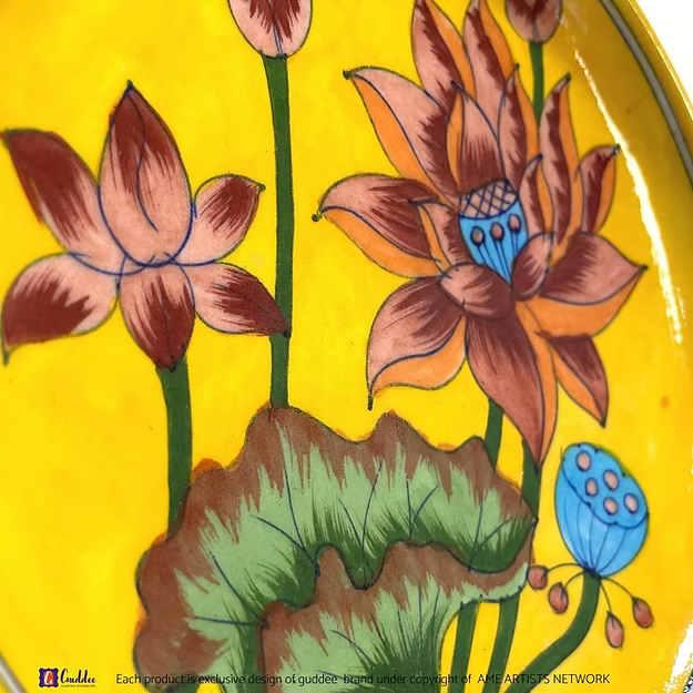 Yellow Lotus Blossom Wall Plate