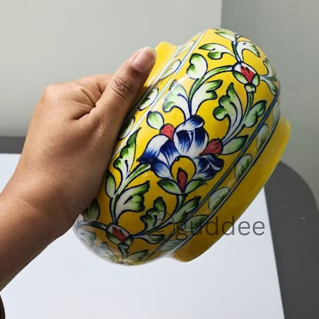 Decorative Storage Box - Round Yellow