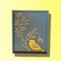 Slider birdie storage box showcasing an expansive hand-painted traditional folk bird motif on the lid by Guddee.