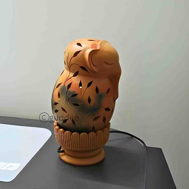 Elephant terracotta clay handcrafted table Lamp