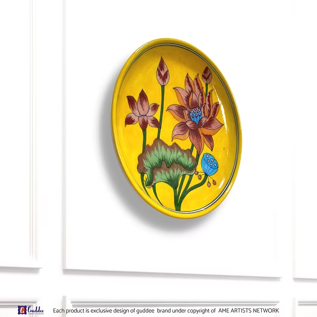 Yellow Lotus Blossom Wall Plate