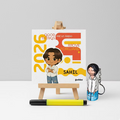 Mindful manifestation Name Pic cut out desk calendar + personalised doll