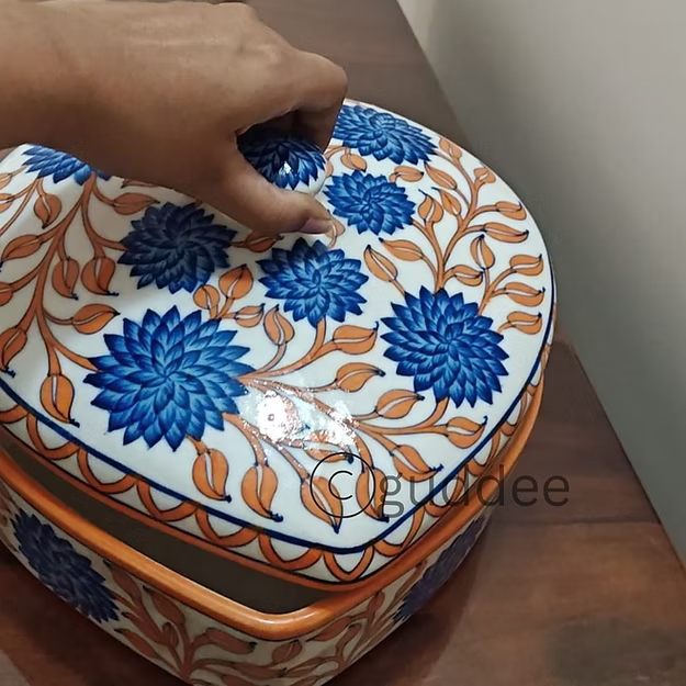 Decorative Storage Box - Heart Orange