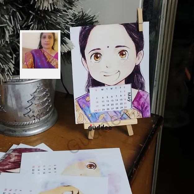 Personalised “12 Months – 12 Moods” Face Cut-Out Desk Calendar 2026