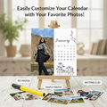 Personalised 12-Photo Magnetic Desk Calendar 2026 – Floral