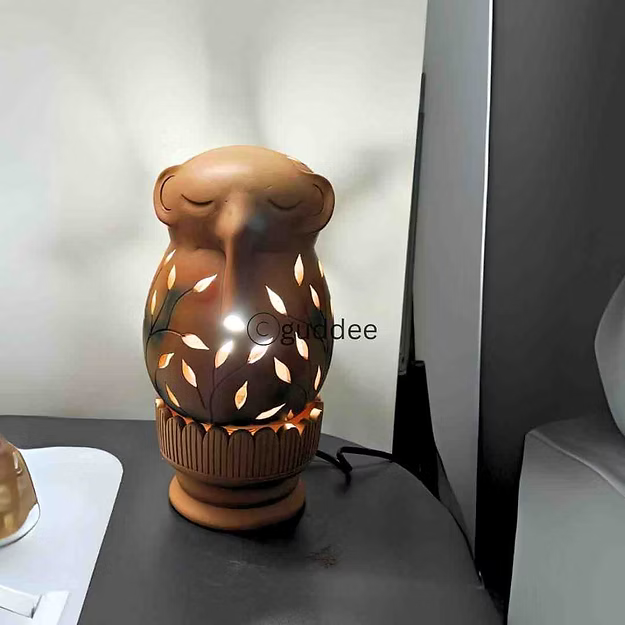 Elephant terracotta clay handcrafted table Lamp