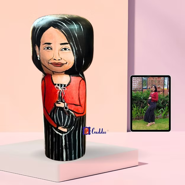 Personalised Pregnant / Baby shower female single doll- big