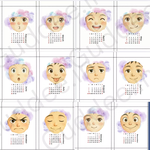 Cute minion inspired human– 12 Months · 12 Moods Desk Calendar 2026