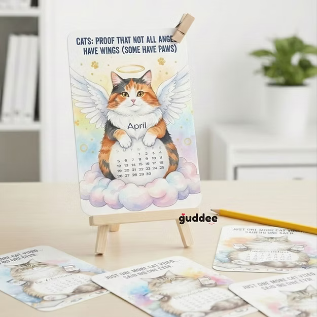 Cat lover quirky desk calendar 2026