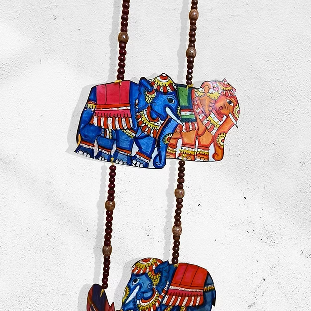 Lotus - Synthetic leather pair wall hanging