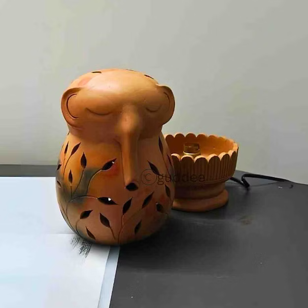 Elephant terracotta clay handcrafted table Lamp