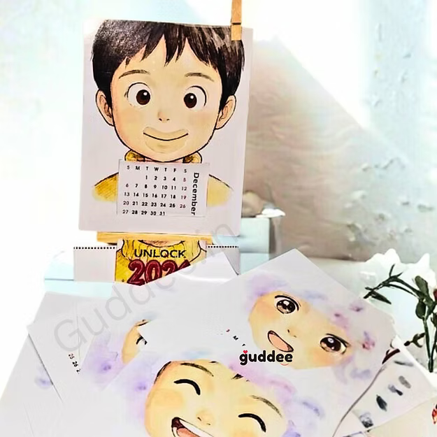 Personalised “12 Months – 12 Moods” Face Cut-Out Desk Calendar 2026