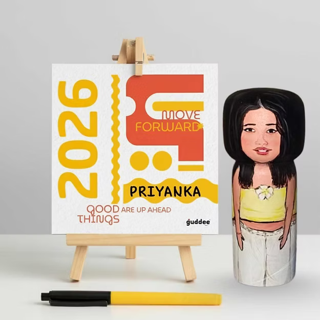 Mindful Manifestation 2026 Desk Calendar -Name + Personalised doll gift box