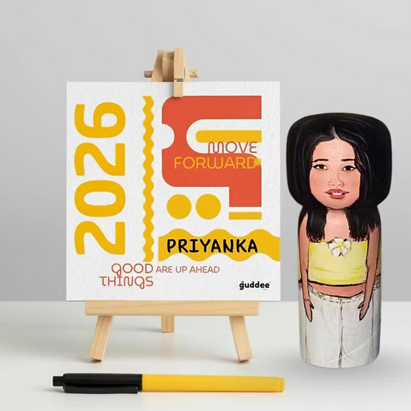 Mindful Manifestation 2026 Desk Calendar -Name + Personalised doll gift box
