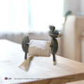 Donkey grey tissue paper accessory holder showing the front tissue slot and matte finish silhouette by Guddee.