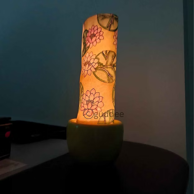 Lotus Tea light holder with shade tholu bommalatta table decor