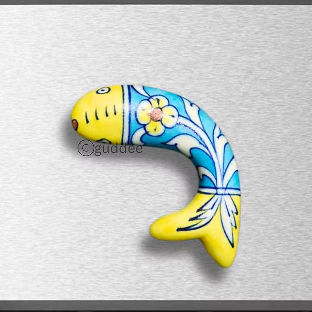 Fish Sky blue yellow fridge magnet