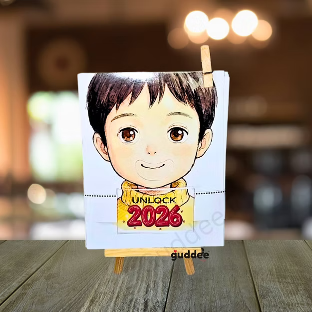 Personalised “12 Months – 12 Moods” Face Cut-Out Desk Calendar 2026