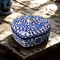 Decorative Storage Box - Heart Blue