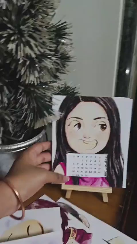 Personalised “12 Months – 12 Moods” Face Cut-Out Desk Calendar 2026
